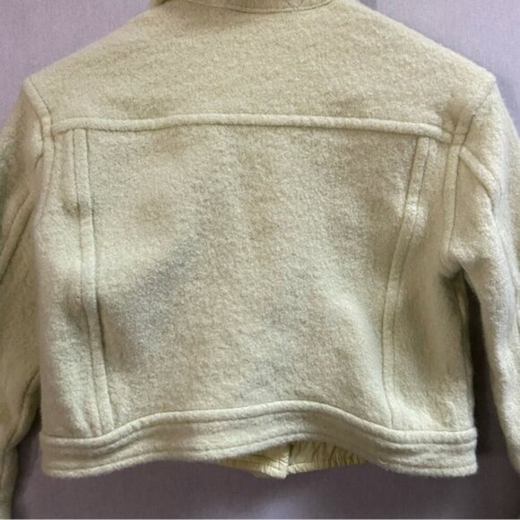 Wilfred Aritzia cropped short Ganna merino wool 3/4 sleevese button jacket Sz S - Picture 9 of 11